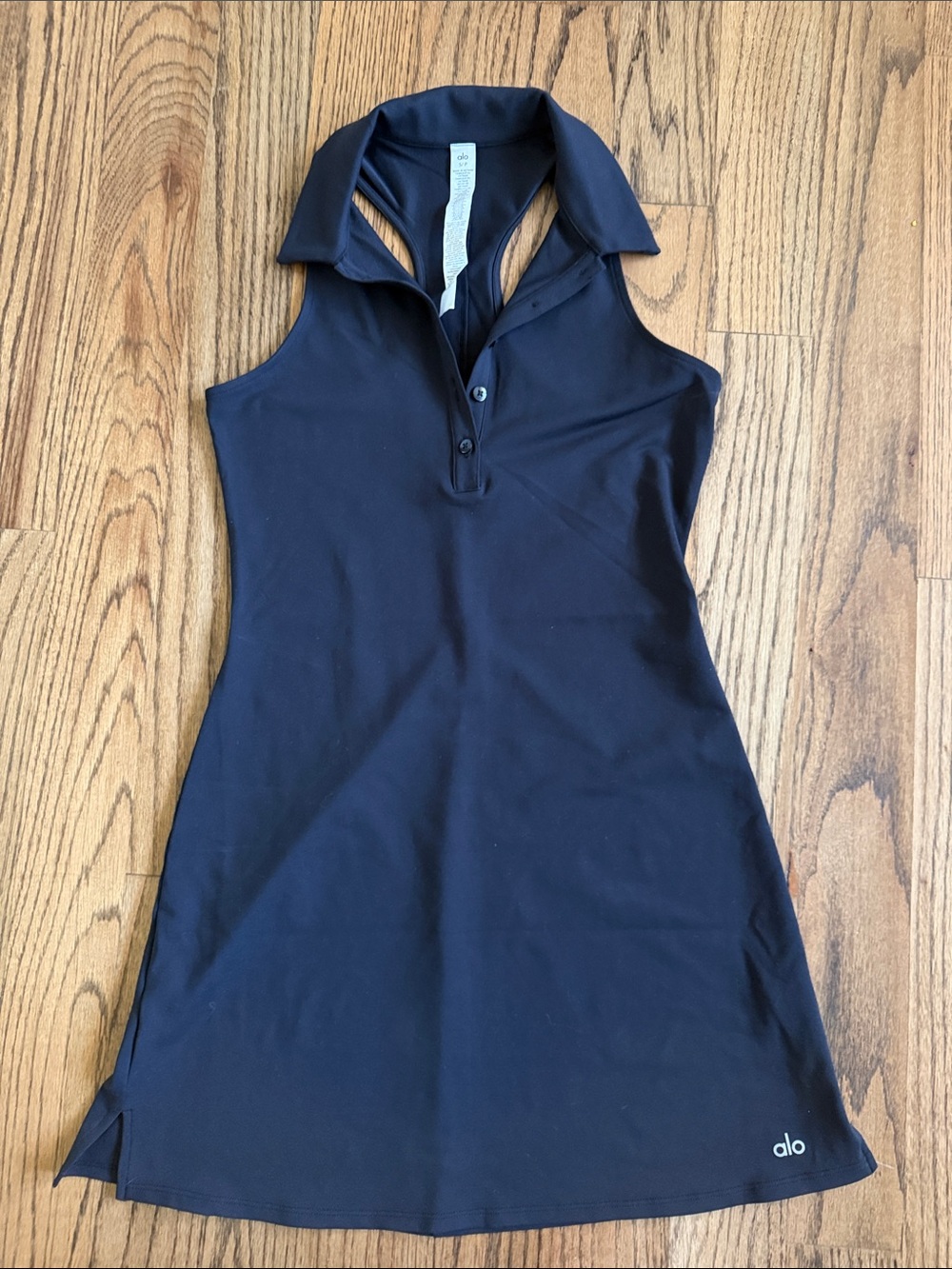 ALO Yoga Navy Sleeveless Polo Tank Top Dress